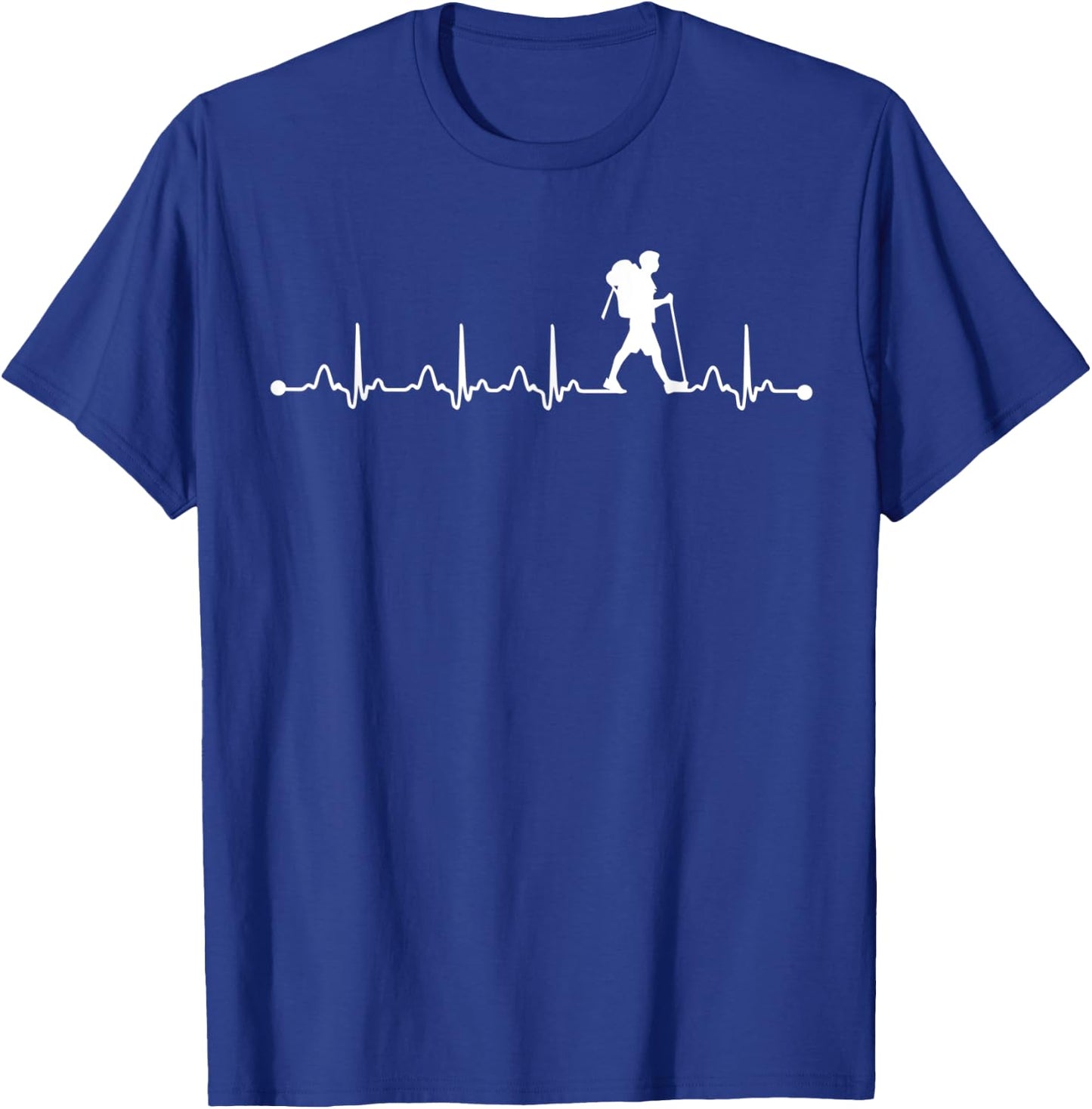 Heartbeat Hiking EKG Lover, Proud Hiker Gift T-Shirt - T-Shirt | Royal