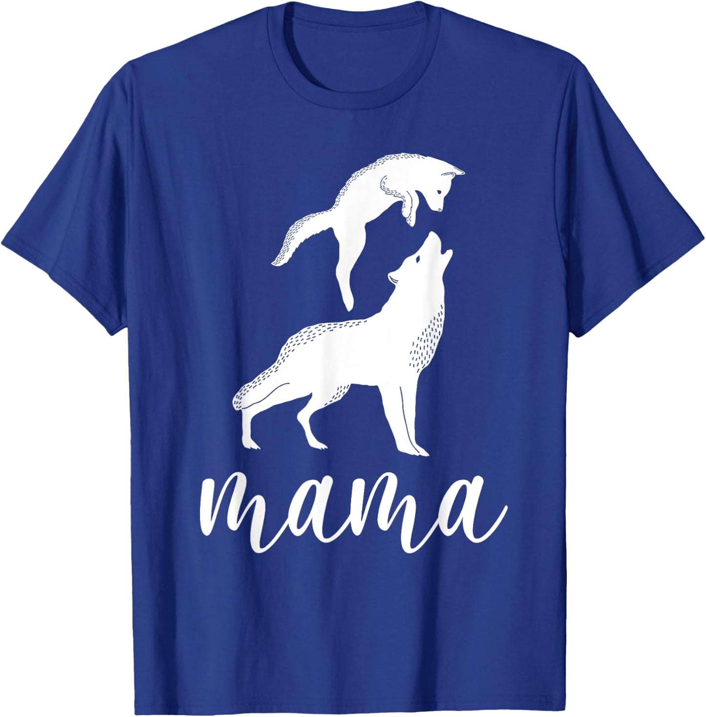 Mama Wolf & Baby Wolf Love Mom and Kids - Mothers Day T-Shirt - T-Shirt | Royal