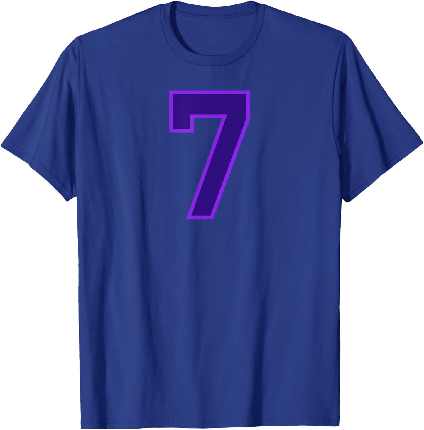 Number #7 Sport Purple Number T-Shirt - T-Shirt | Royal