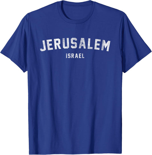 Vintage Varsity Jerusalem Israel T-Shirt - T-Shirt | Royal