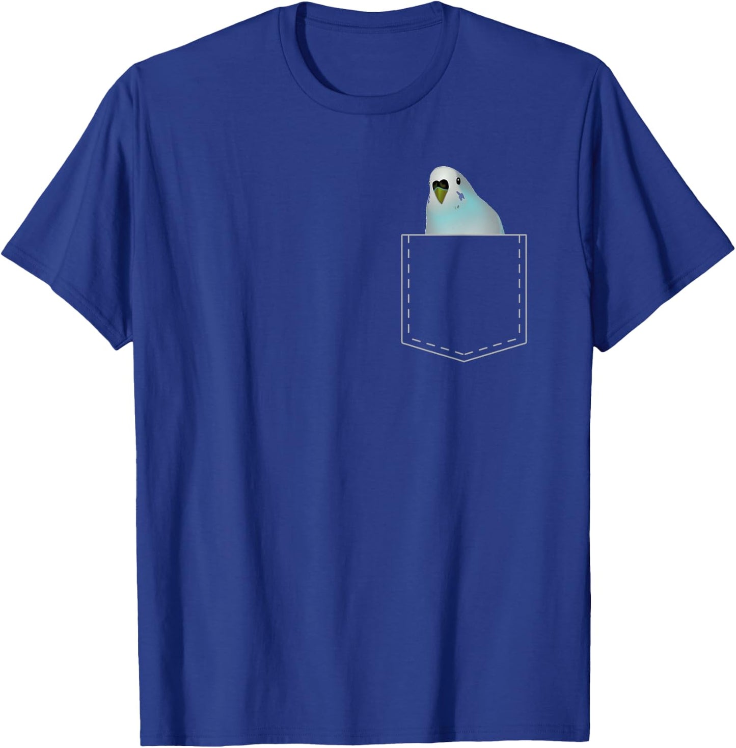 Cute Pocket Budgie T Shirt Parakeet Parrot Lover Gift T-Shirt - T-Shirt | Royal