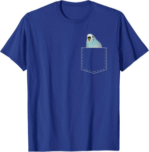 Cute Pocket Budgie T Shirt Parakeet Parrot Lover Gift T-Shirt - T-Shirt | Royal