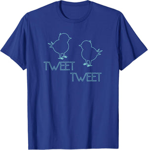 Trendy Tweet Tweet Birds Silhouette T-Shirt - T-Shirt | Royal