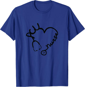 PCU Nurse Stethoscope Heart Nursing T-Shirt - T-Shirt | Royal