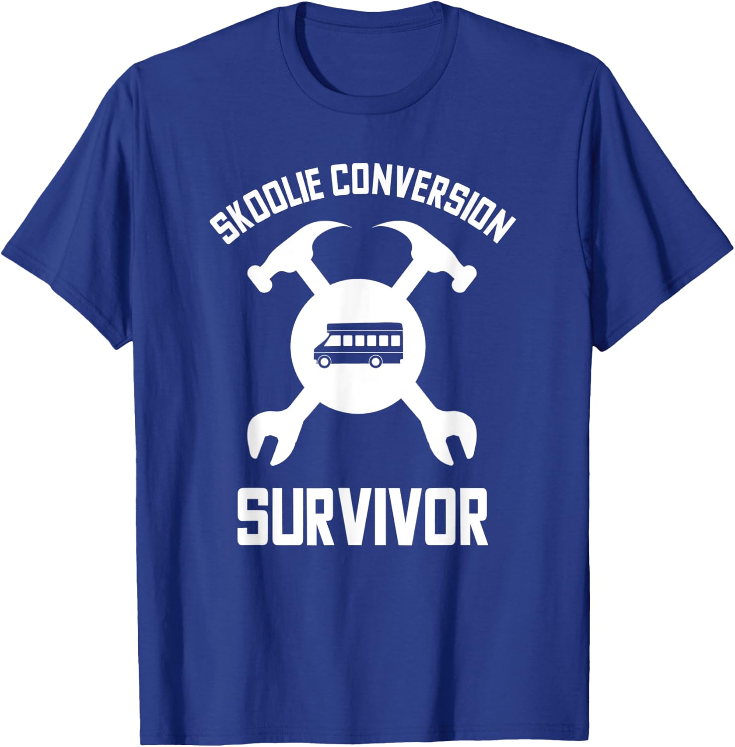 Yellow School Bus Conversion Skoolie Schoolbus T-Shirt - T-Shirt | Royal