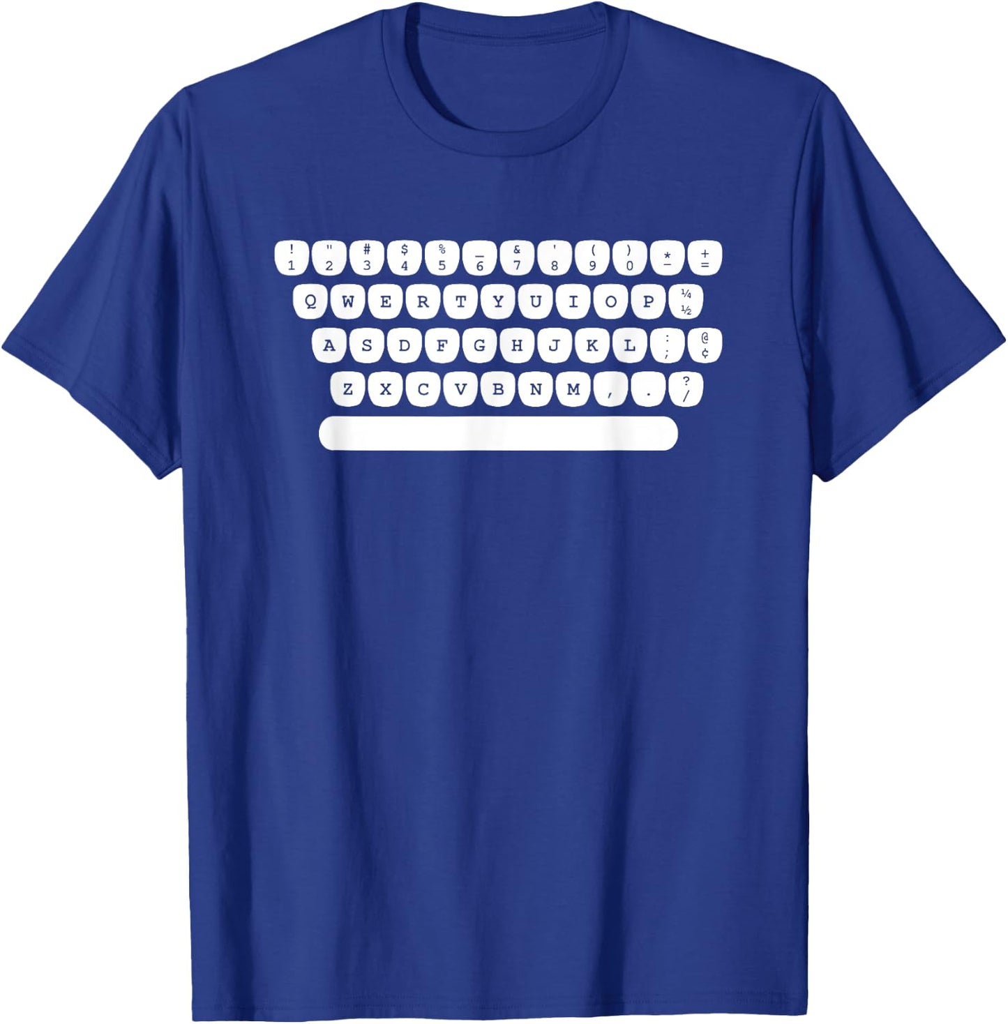 Funny Retro Typewriter Keyboard Gift Cute Typist Men Women T-Shirt - T-Shirt | Royal