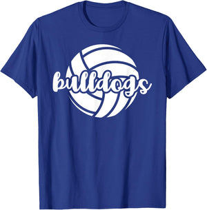 Bulldogs Volleyball Team Mascot School Spirit Game Night T-Shirt - T-Shirt | Royal