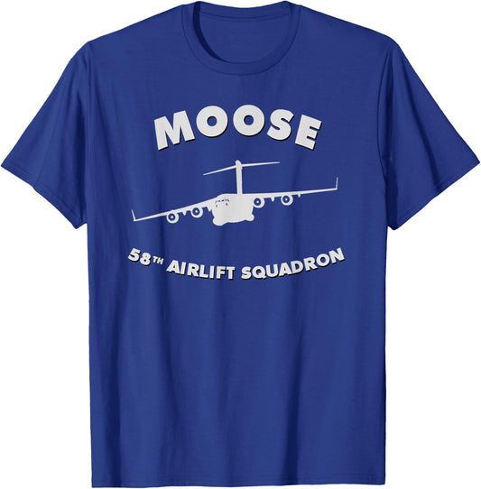 58th Airlift Squadron "Moose" C-17 Globemaster T-Shirt - T-Shirt | Royal