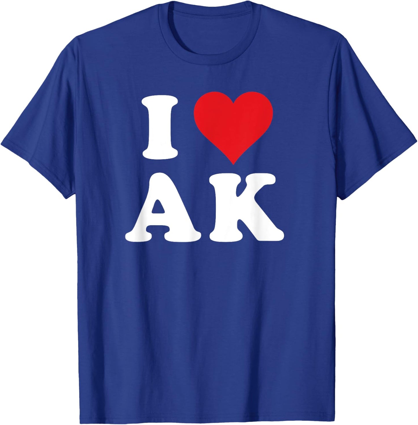 I Heart AK Initials I Love A.K. First And Last Name A K T-Shirt - T-Shirt | Royal