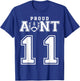 Custom Proud Football Aunt Number 11 Personalized T-Shirt - T-Shirt | Royal