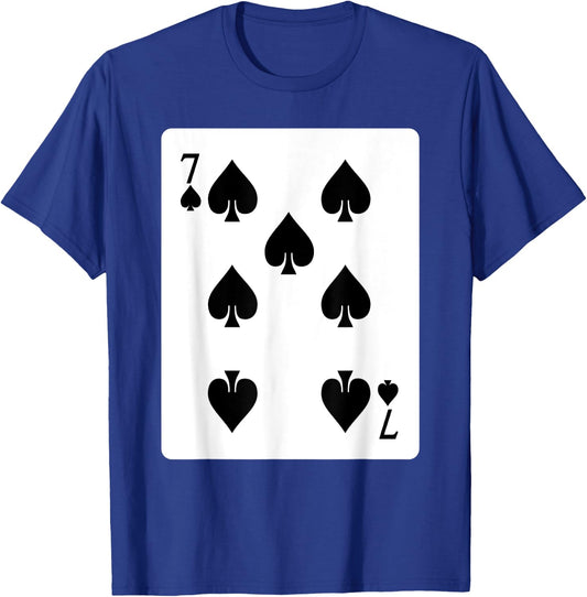 Seven Of Spades Playing Card Group Costume Poker Player T-Shirt - T-Shirt | Royal