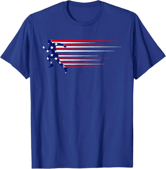 Best USA American Flag Track And Field Gift Team Men Women T-Shirt - T-Shirt | Royal