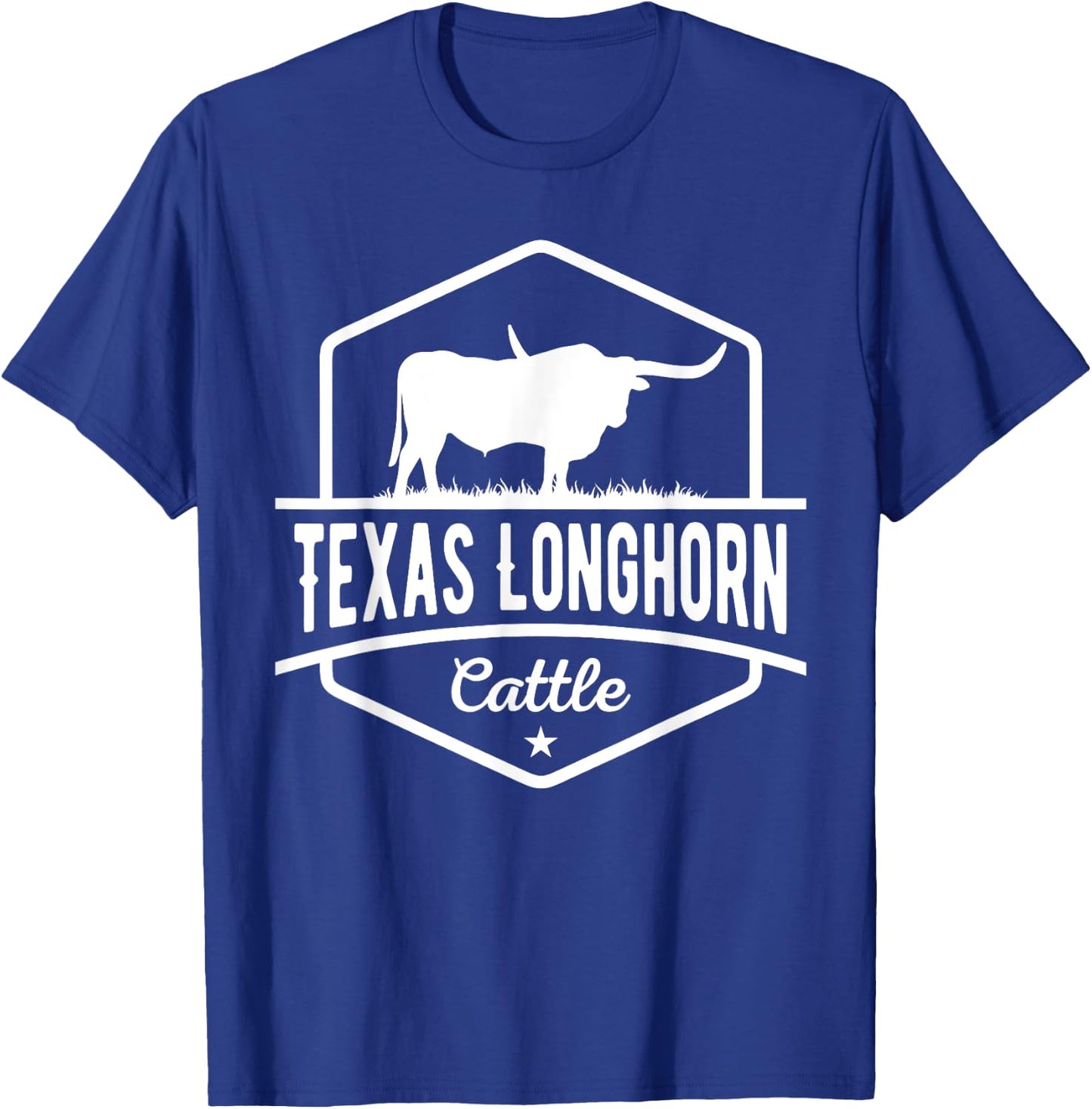 Texas Longhorn Cattle - Longhorn Cow For Cattle Farmer T-Shirt - T-Shirt | Royal