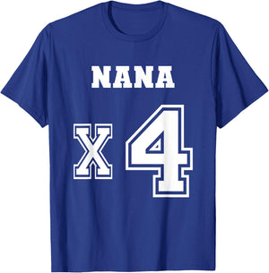 Jersey Style Nana x4 x 4 GrandChildren Proud Grandmother Mom T-Shirt - T-Shirt | Royal