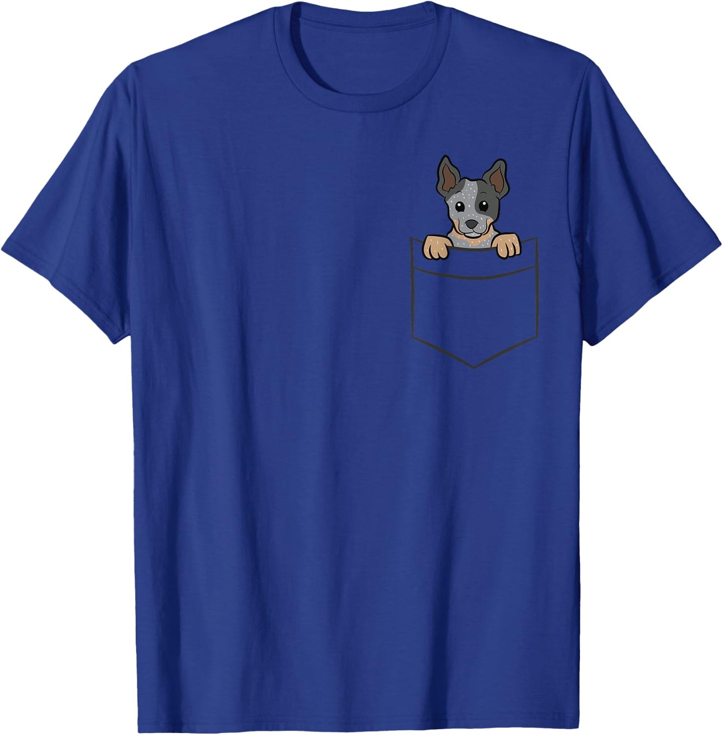 Blue Heeler In a Pocket Australian Cattle Dog Men Women Girls Kids T-Shirt - T-Shirt | Royal