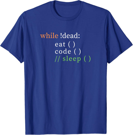 Funny Python Code Joke Computer Science IT Programmer Gift T-Shirt - T-Shirt | Royal