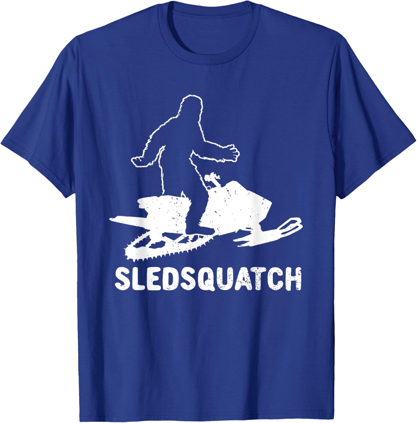 Bigfoot Snowmobile Riding Sasquatch Snowmobiling Racing T-Shirt - T-Shirt | Royal
