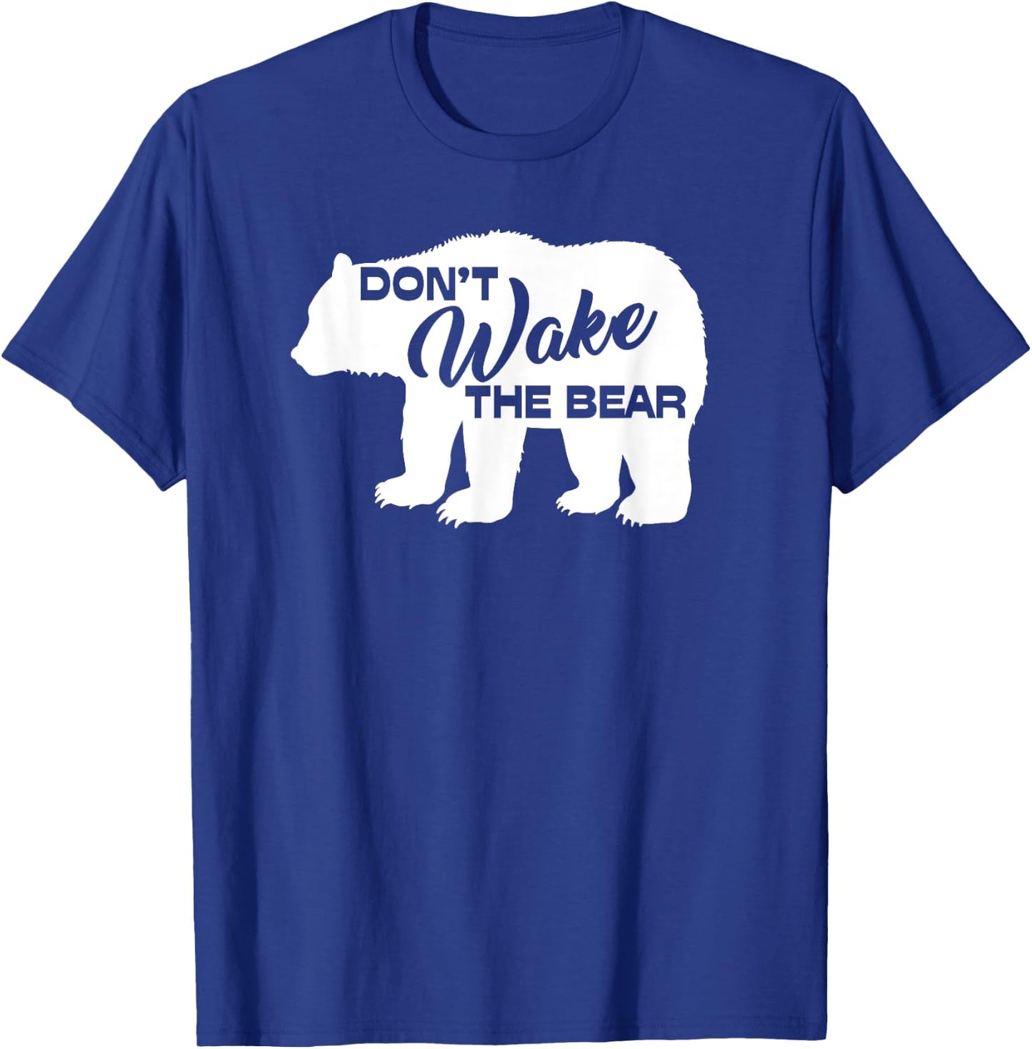 Don't Wake The Bear Funny Bear Silhouette Graphic Sleeping T-Shirt - T-Shirt | Royal