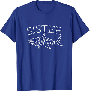 Sister Birthday Shark Daughter Matching Family Girls T-Shirt - T-Shirt | Royal
