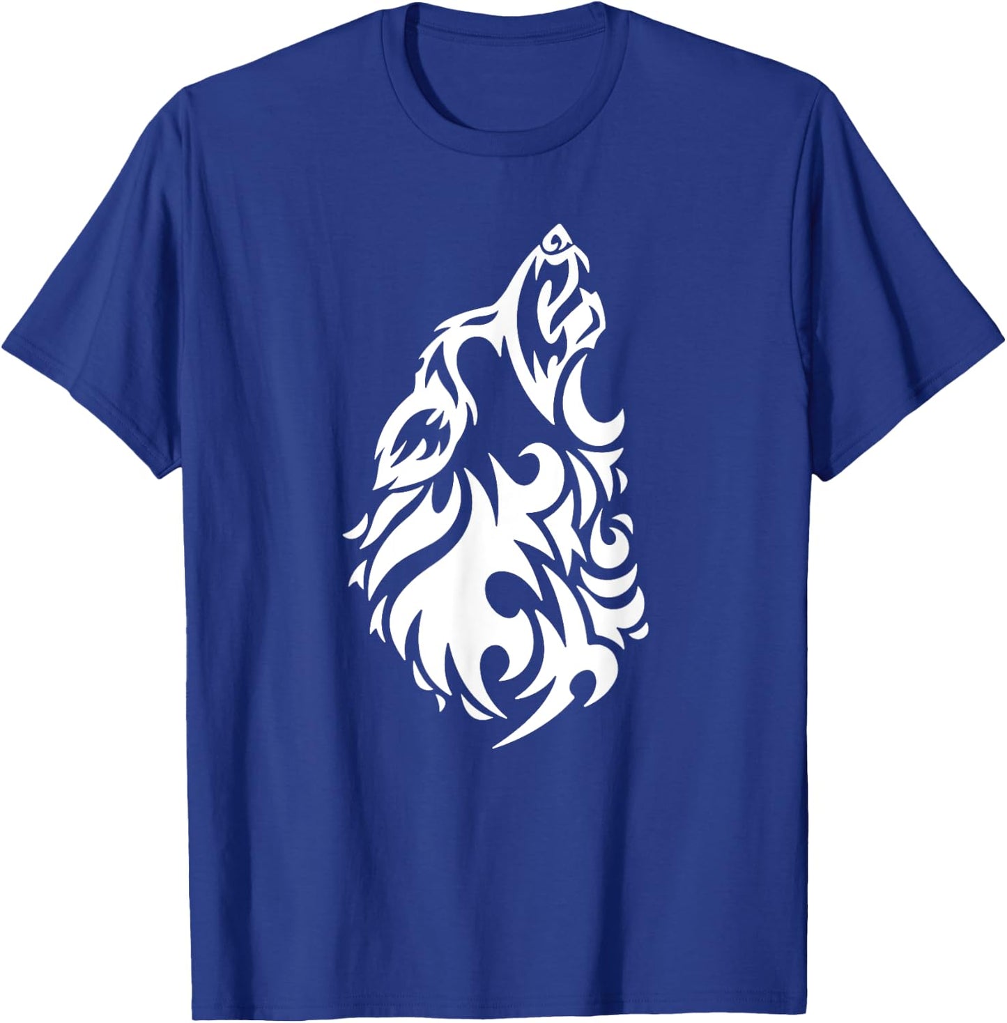 Wolf - Cool Tribal Dog Head Pup Howling Men Women Girls Kids T-Shirt - T-Shirt | Royal