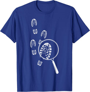 Detective Footprints Crime Spying Investigator Officer T-Shirt - T-Shirt | Royal