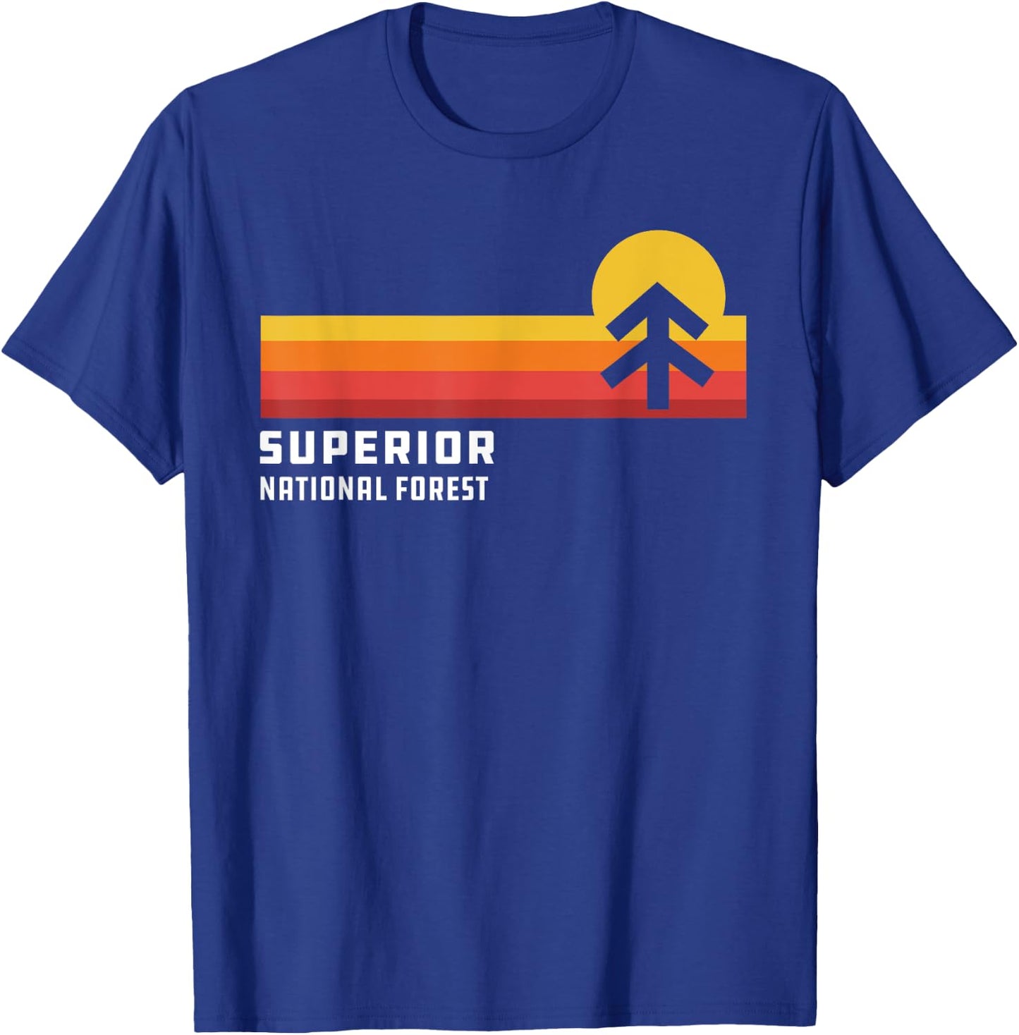 Retro Sunset Superior National Forest Ely Minnesota T-Shirt - T-Shirt | Royal