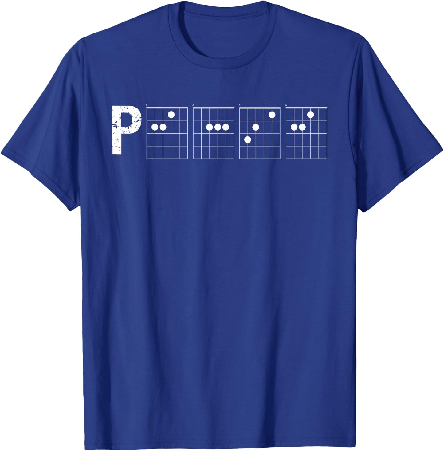 Guitar Chord Shirt Tab Funny Peace Word Made of Chords T-Shirt - T-Shirt | Royal