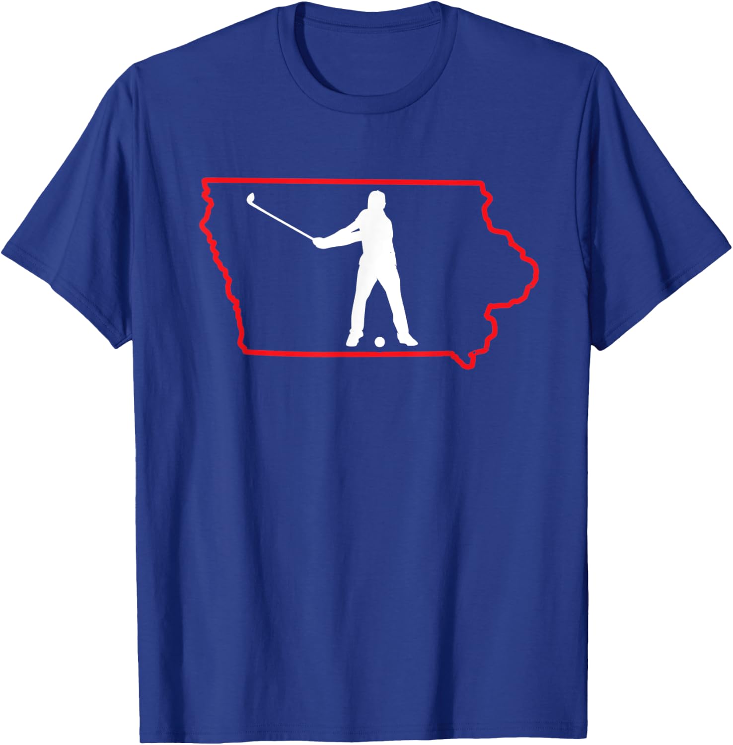 Iowa Golfer Iowa Map State Golf Player Golf Lover Golfing T-Shirt - T-Shirt | Royal