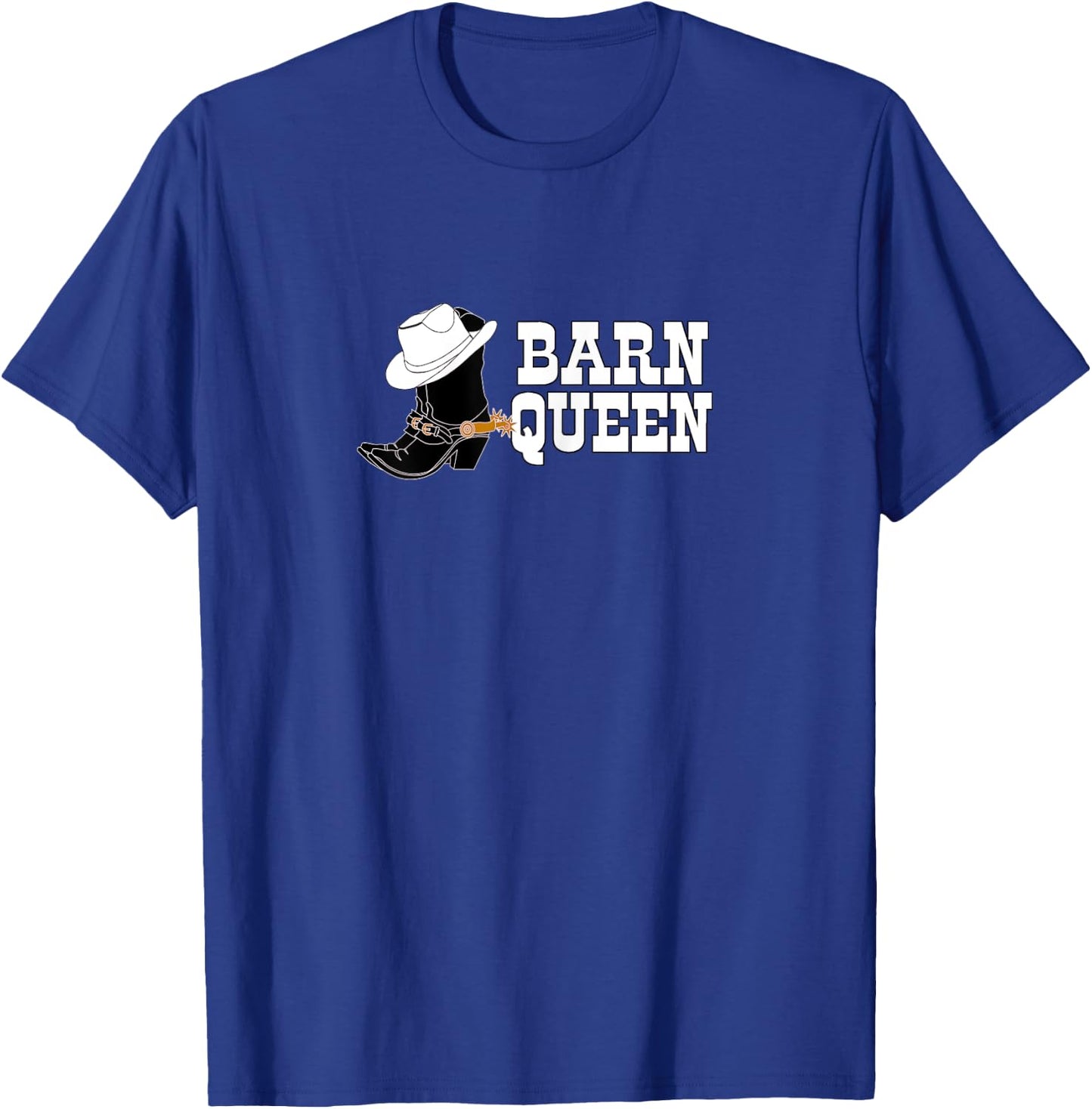 Horse lover Cowgirl shirt "BARN QUEEN" with Boot, Hat. white T-Shirt - T-Shirt | Royal