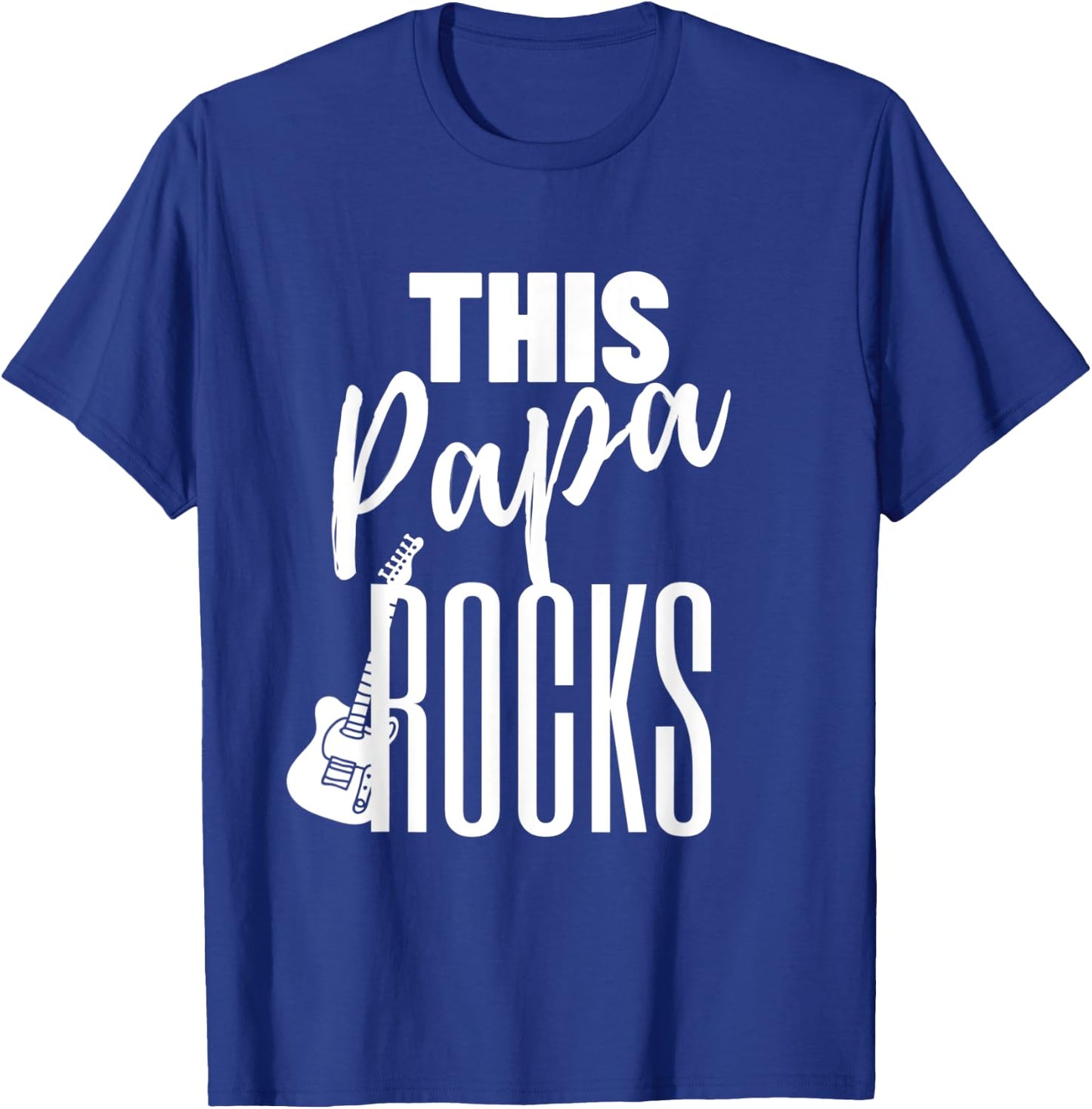 This Papa Rocks Guitar Player Rock n Roll - Guitar T-Shirt - T-Shirt | Royal