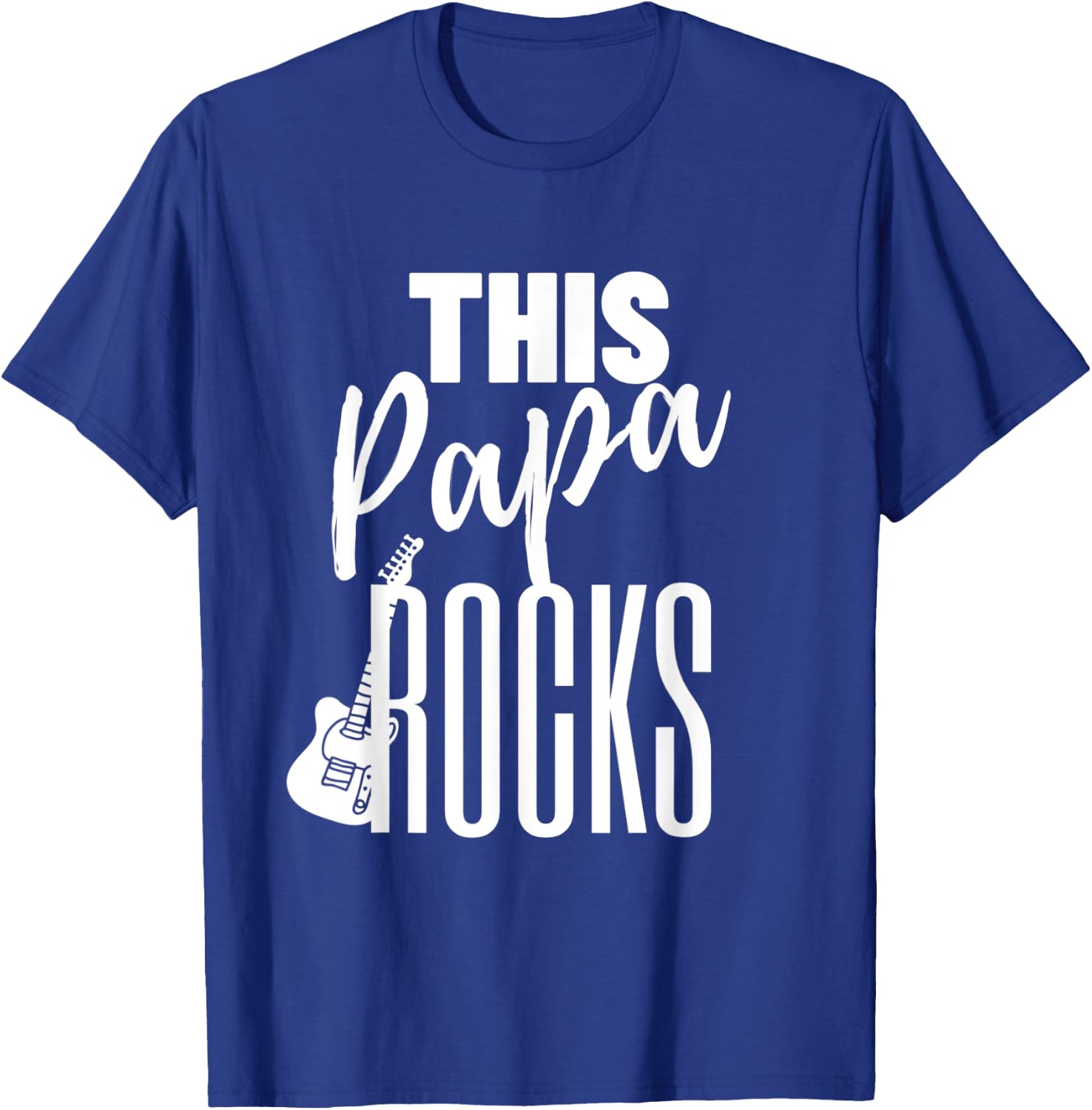 This Papa Rocks Guitar Player Rock n Roll - Guitar T-Shirt - T-Shirt | Royal