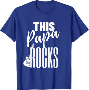 This Papa Rocks Guitar Player Rock n Roll - Guitar T-Shirt - T-Shirt | Royal