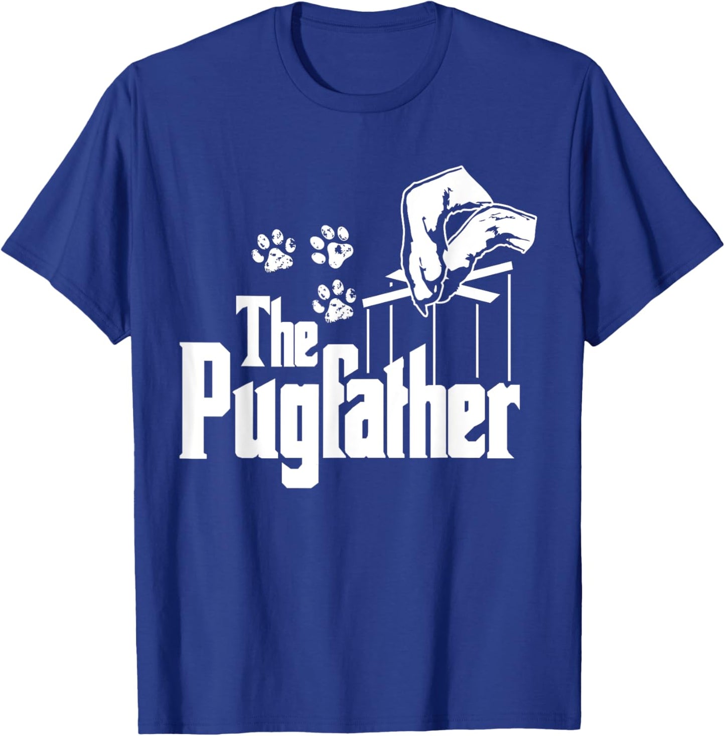 Pug-father Dog Dad Puppy Paw Print Funny Animal Fathers-Day T-Shirt - T-Shirt | Royal