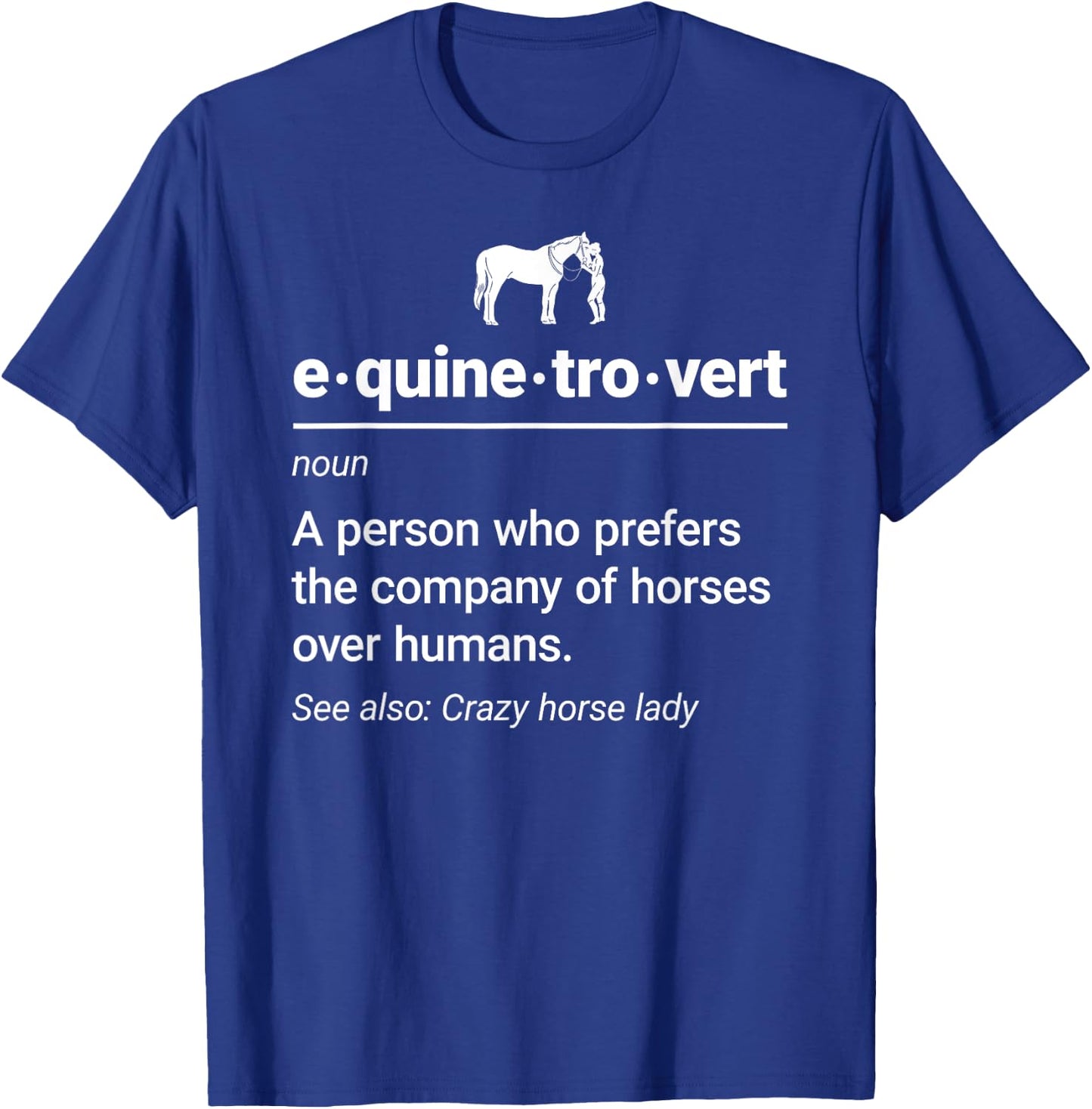 Horse Riding Gifts For Girls And Women -Adults Black Cotton Polyester Small Classic Fit Short Sleeve Horse-riding T-Shirt - T-Shirt | Royal