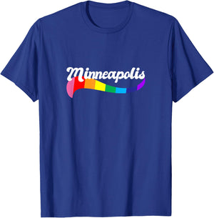 Minneapolis Minnesota Twin Cities gay pride rainbow logo T-Shirt - T-Shirt | Royal
