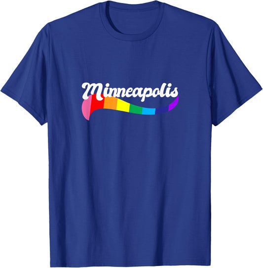 Minneapolis Minnesota Twin Cities gay pride rainbow logo T-Shirt - T-Shirt | Royal
