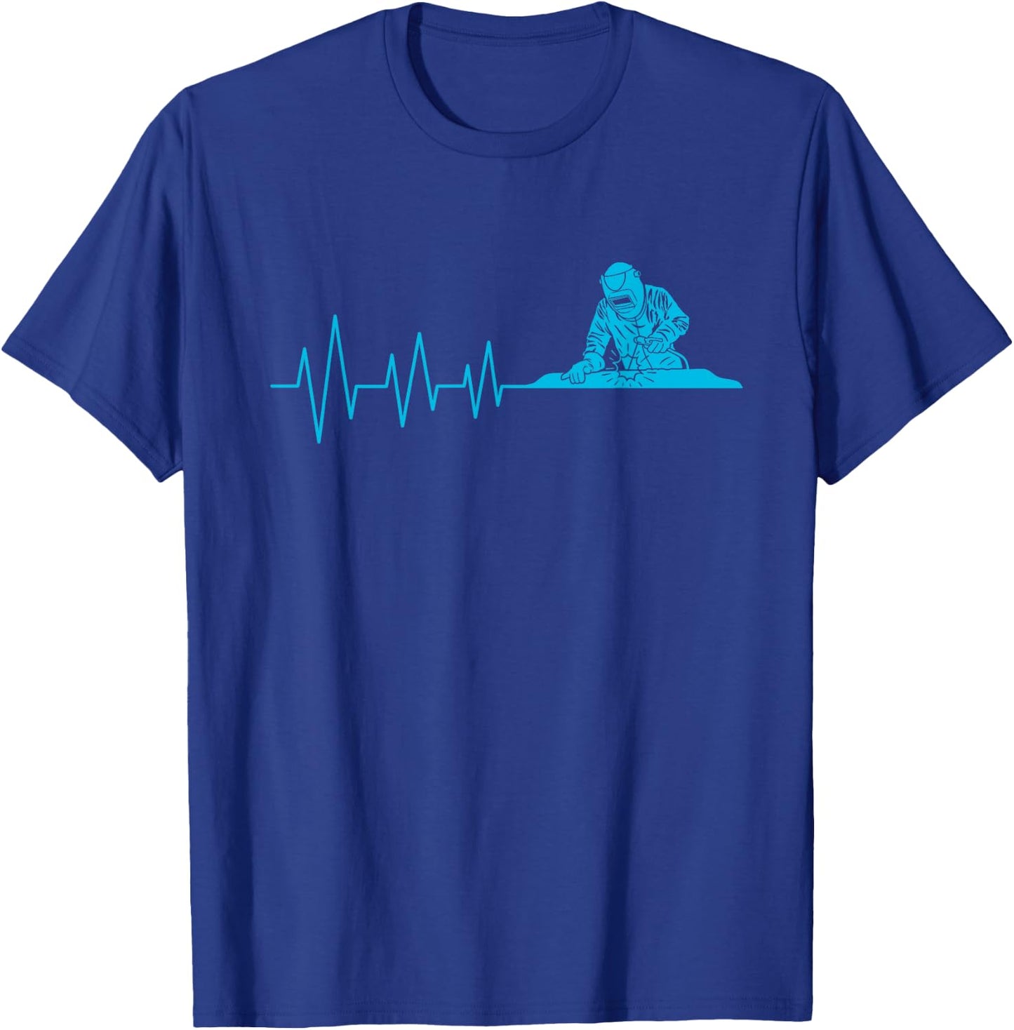 Welder Heartbeat Funny Metalworker Welding Welders Gift Men T-Shirt - T-Shirt | Royal