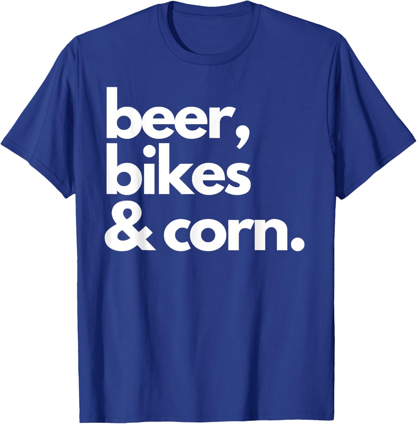 Beer, Bikes & Corn Funny Iowa Bicycle Love Biking T-Shirt - T-Shirt | Royal