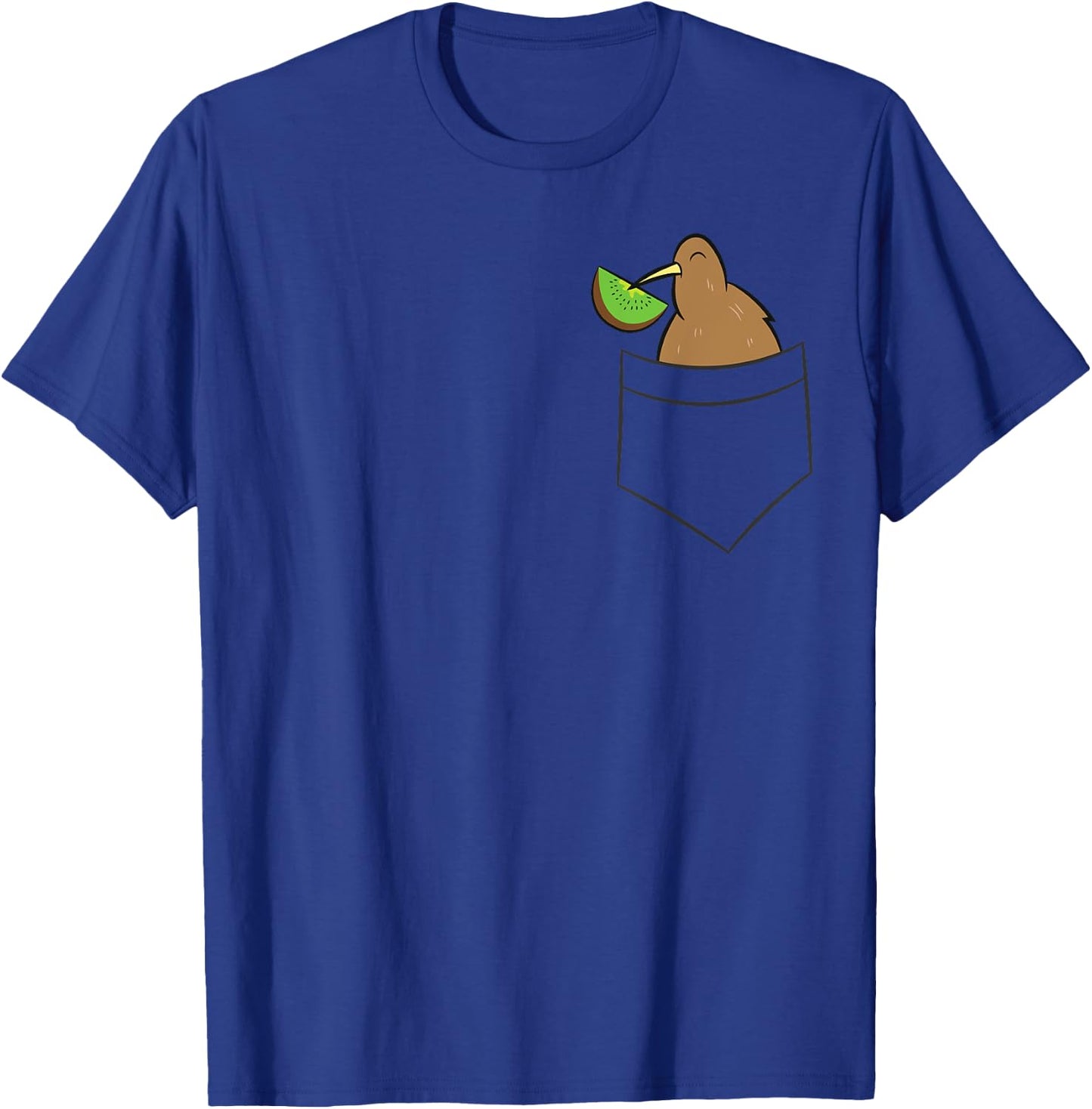 Kiwi In a Pocket Cute Pocket Kiwi T-Shirt - T-Shirt | Royal