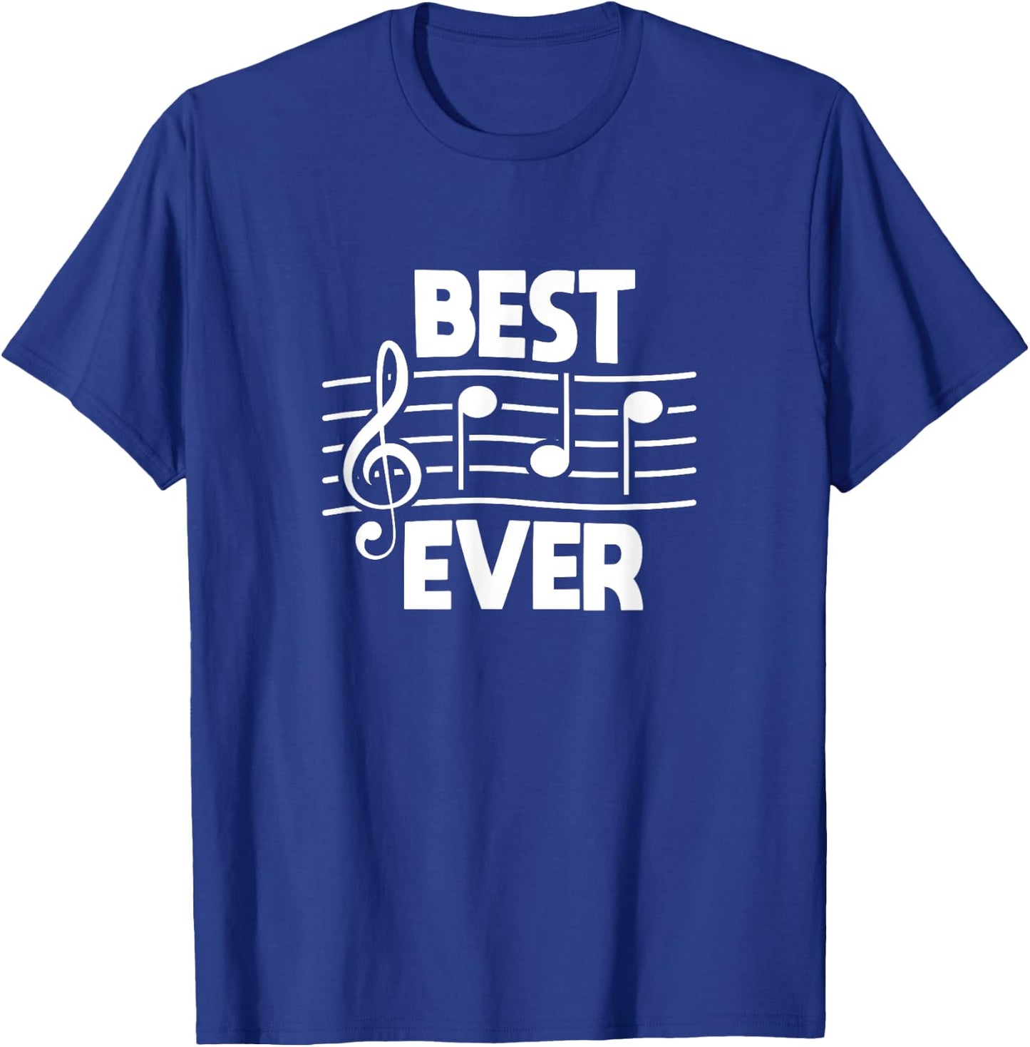 Best Dad Ever Music Notes Daddy Musician Father's Day T-Shirt - T-Shirt | Royal