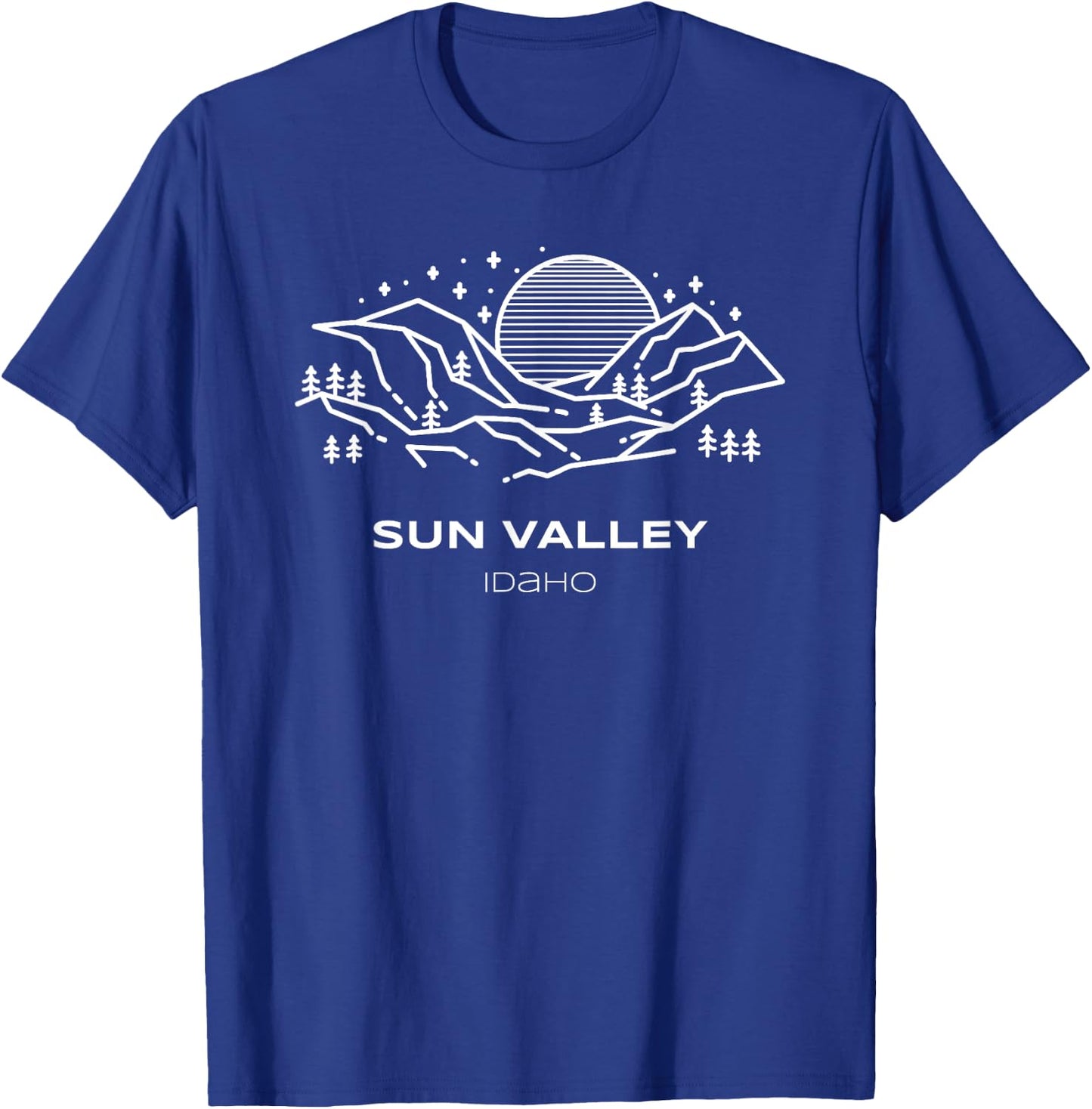 Cool Sun Valley Mountains Hike and Explore Idaho T-Shirt - T-Shirt | Royal