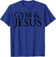 Distressed Gym & Jesus Funny Christian Workout Gift T-Shirt - T-Shirt | Royal