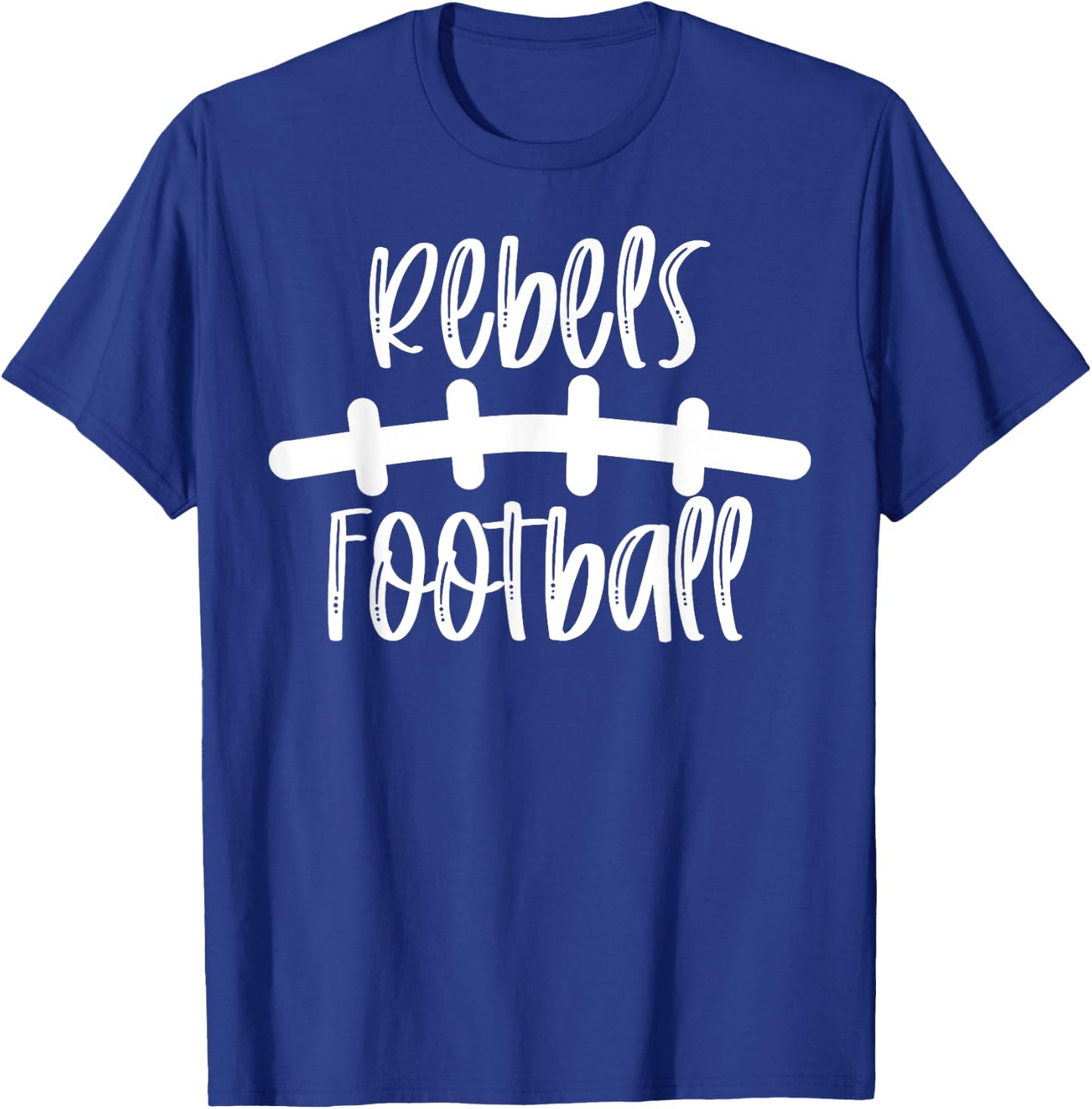 Rebels Football School Spirit Team Mascot Game Night T-Shirt - T-Shirt | Royal
