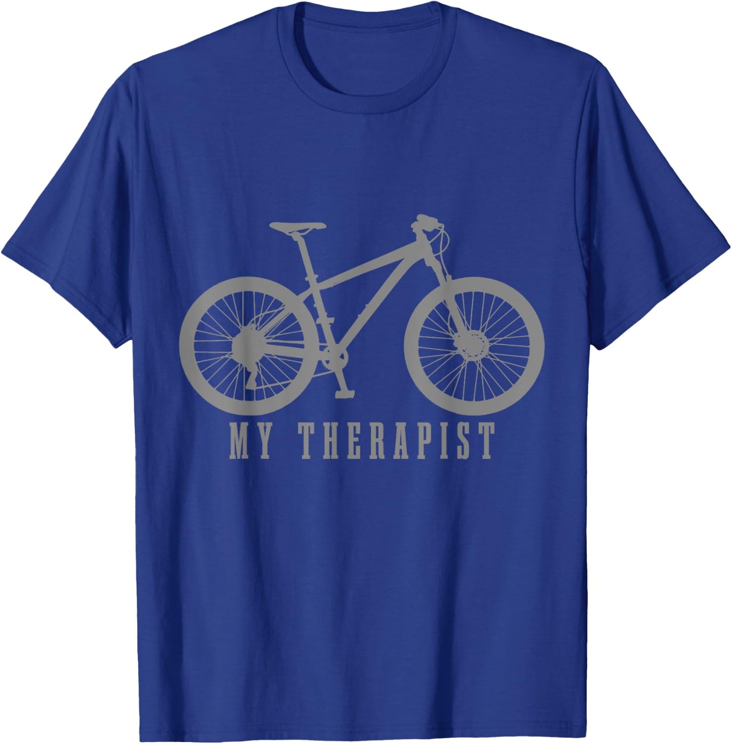 Mountain Bike My Therapist Funny MTB Biker Bicycle Cycling T-Shirt - T-Shirt | Royal