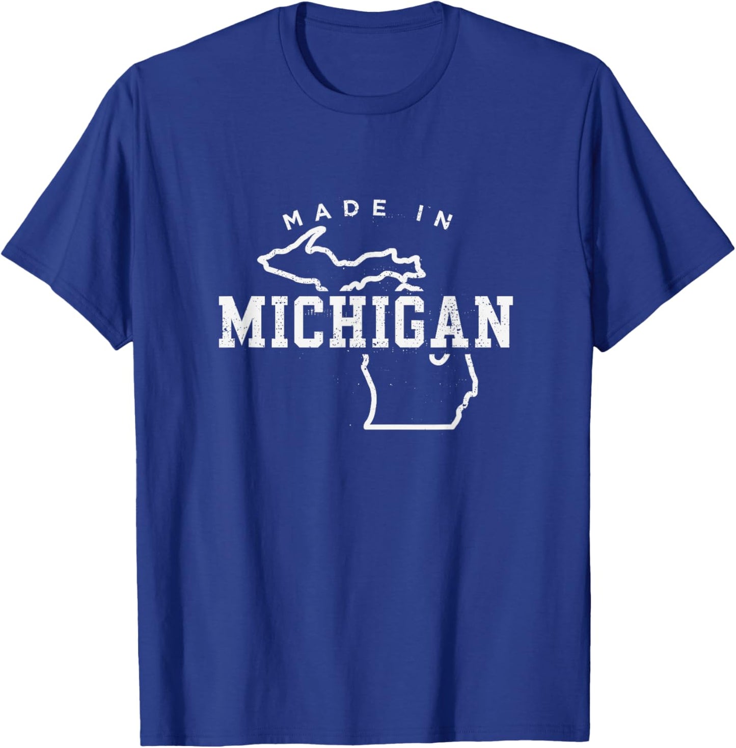 Made In Michigan Michigan Patriotic US Map Hometown Women Men T-Shirt - T-Shirt | Royal