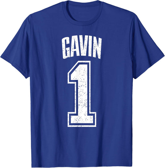 Gavin Supporter Number 1 Greatest Fan T-Shirt - T-Shirt | Royal
