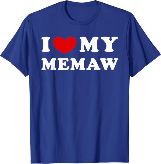 I Love My Memaw, I Heart My Memaw T-Shirt - T-Shirt | Royal