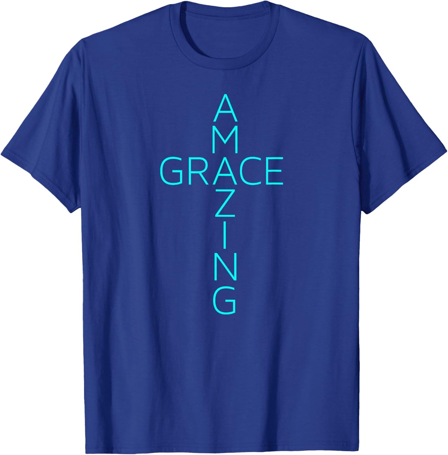 Amazing Grace Cross Gods Grace & Mercy T Shirt T-Shirt - T-Shirt | Royal