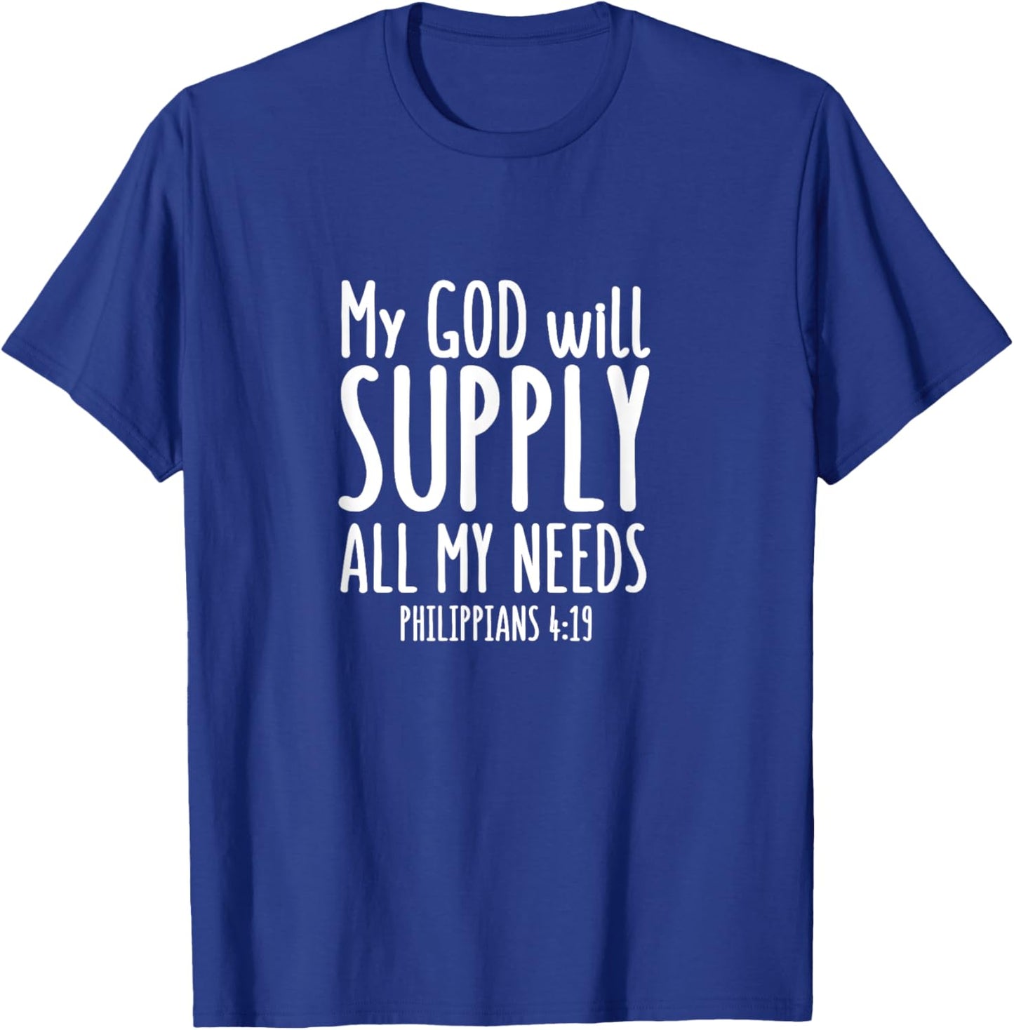 Philippians 4:19 - Gift & Men, Christian T-Shirt - T-Shirt | Royal