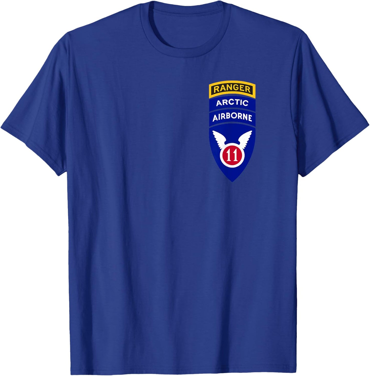 11th Airborne Division Patch & Ranger Tab - Arctic Angels T-Shirt - T-Shirt | Royal